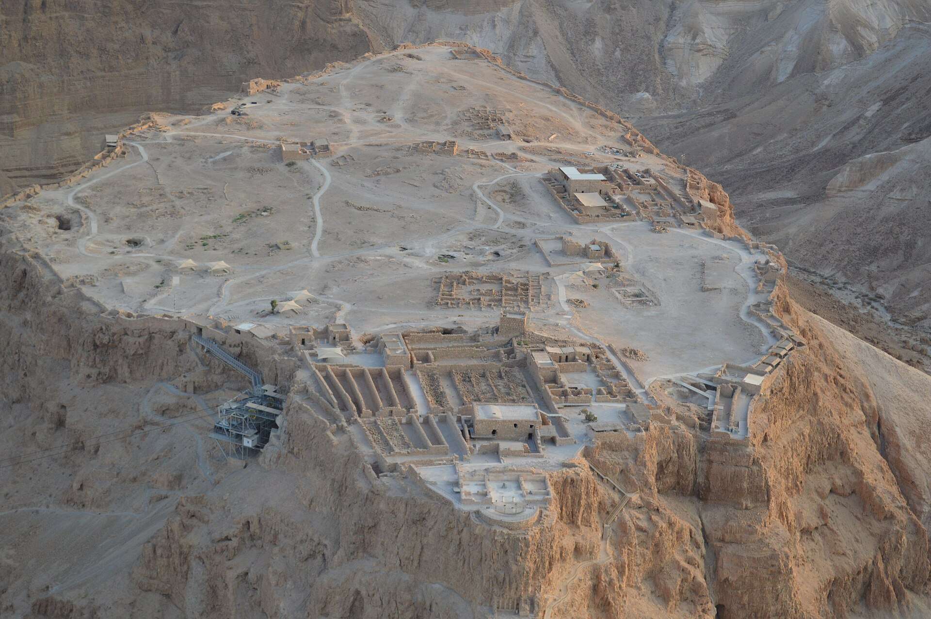 The fortress plateau of Masada from the air
